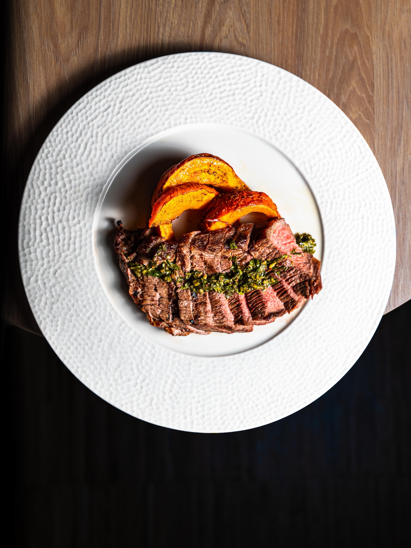 Steak dressé